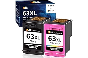 XJI Remanufactured Ink Cartridges Replacement for HP 63 XL