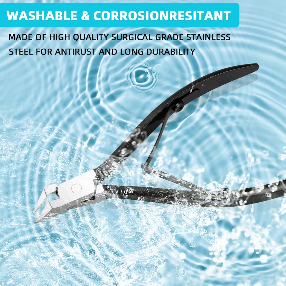 AOOWU Tagliaunghie Inox Professionale, Tronchesino Unghie Piedi Lama Dritta, Tagliaunghie Piedi di Precisione, Tronchese Unghie, per Uper Unghie Spesse e Dure Pedicure e Manicure Strumenti