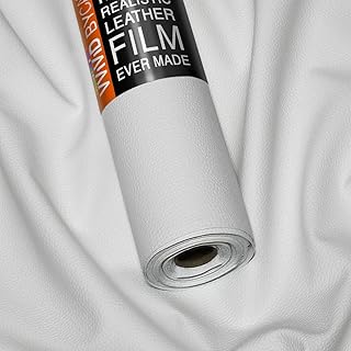VViViD Bycast65 White Matte Correct-Grain Faux Leather Marine Vinyl Fabric (17.75" by 54 Inch)