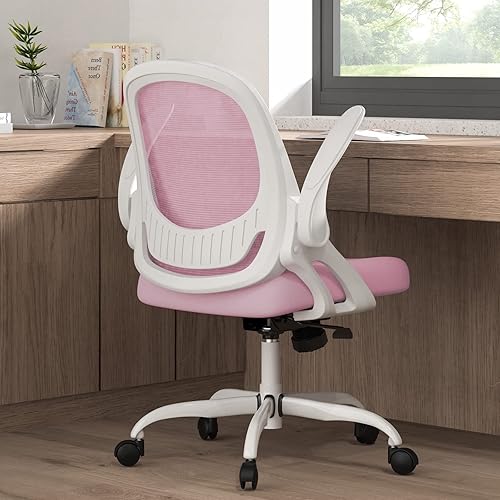 Silla de oficina en casa, escritorio de trabajo, cómoda silla giratoria ergonómica para computadora, malla transpirable, soporte lumbar con ruedas y