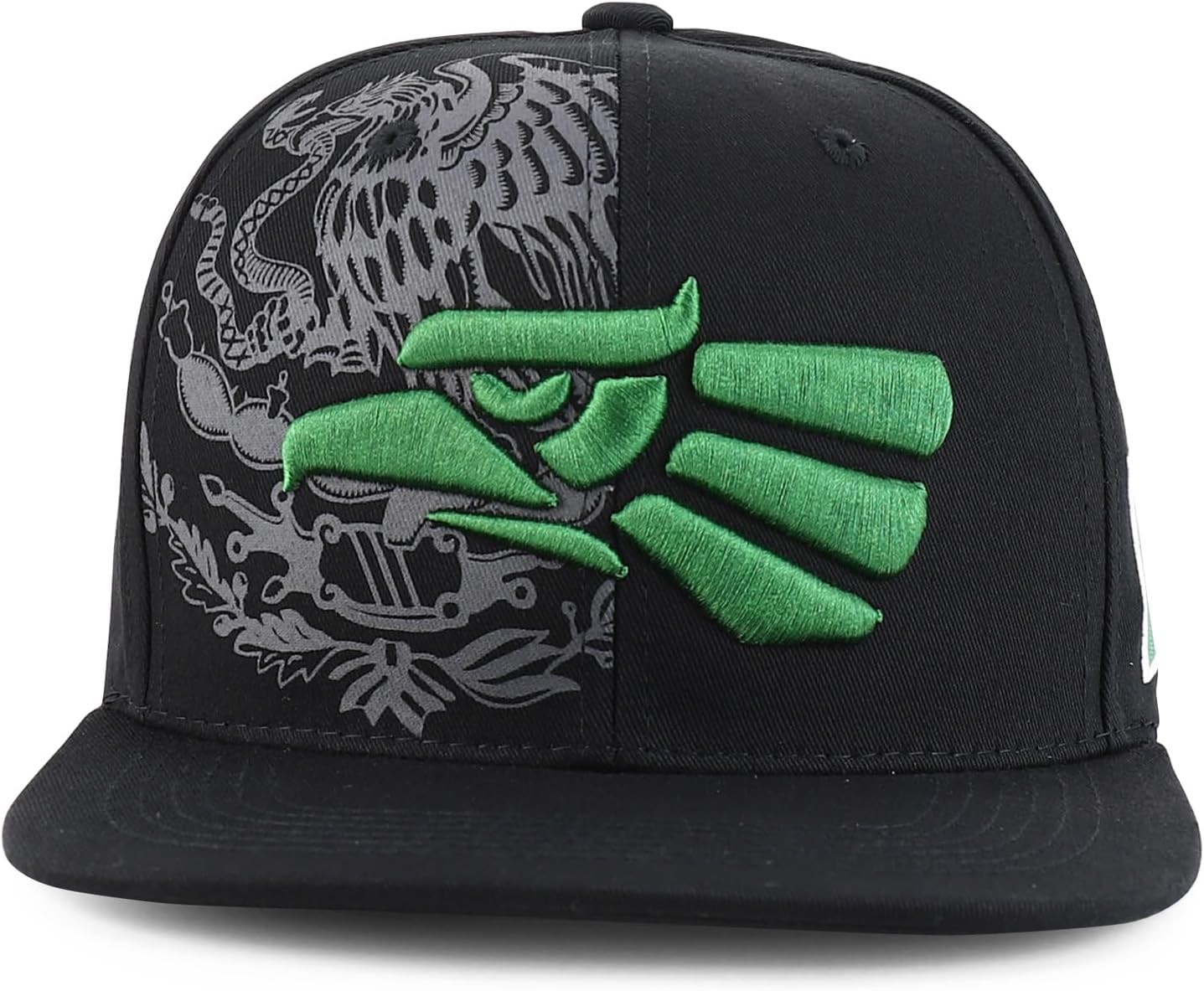 Hecho En Mexico Eagle 3D Embroidered Flat Bill Snapback Cap - Image 2