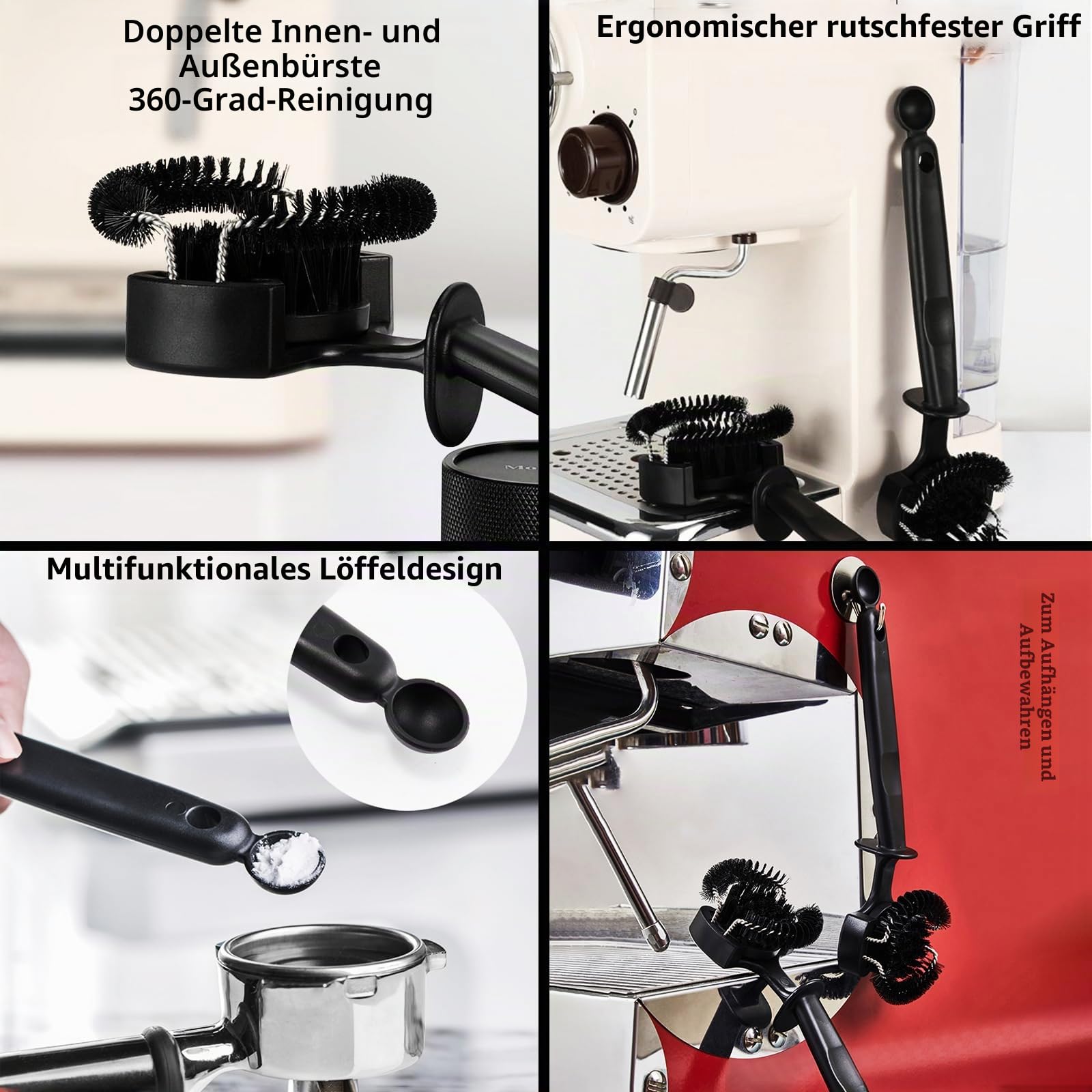 Reinigungsbürsten-Set für Espressomaschinen mit Siebträger-Reinigungsscheibe (51mm Brush and Disc)