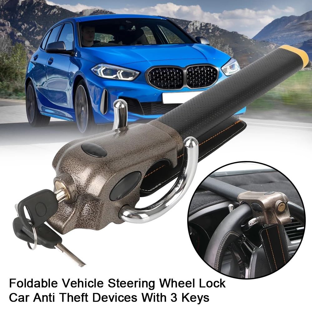Antivols auto Serrure de direction Automobile pliable volant voiture antivol Protection t-serrures serrures sécurité