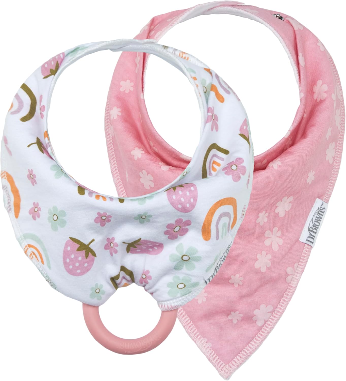 Amazon.com: Dr. Brown's Bandana Bibs with Snap-On Removable Teether ...