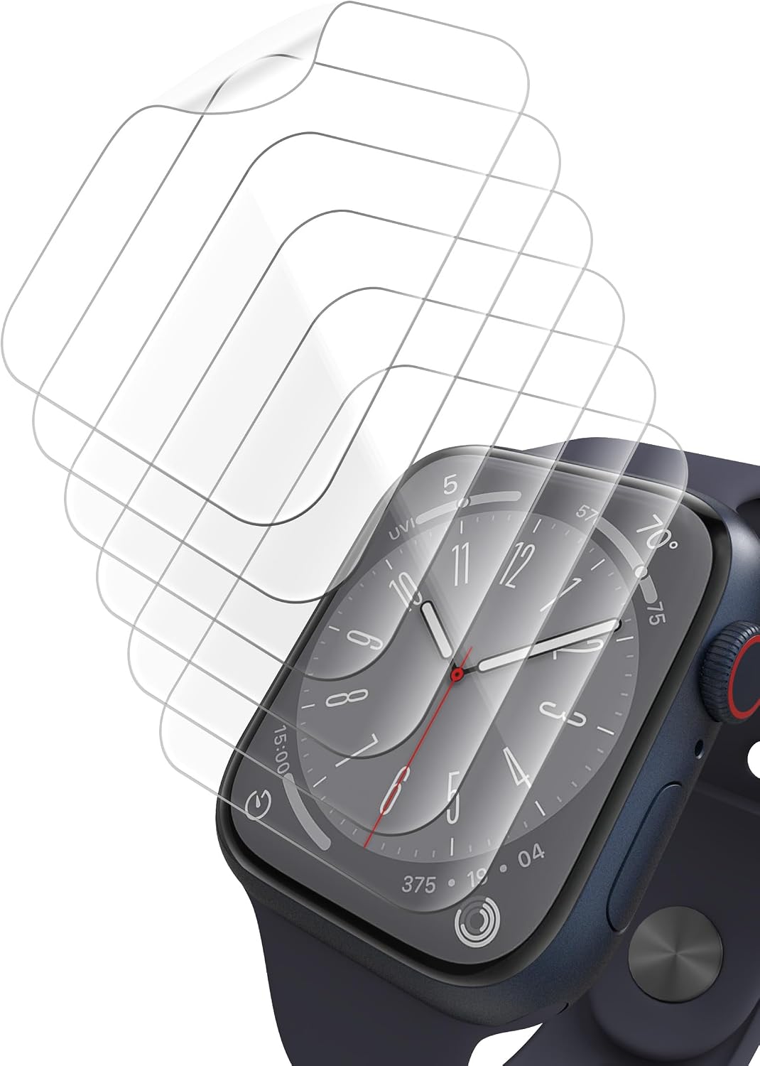 3 Pack Tempered Glass Film for Apple Watch Screen Protector 49mm Compatible with Apple Watch Ultra 2/Ultra Smartwatch Anti-Scratch 9H Hardness Bubble-Free Screen Protector Film for iWatch