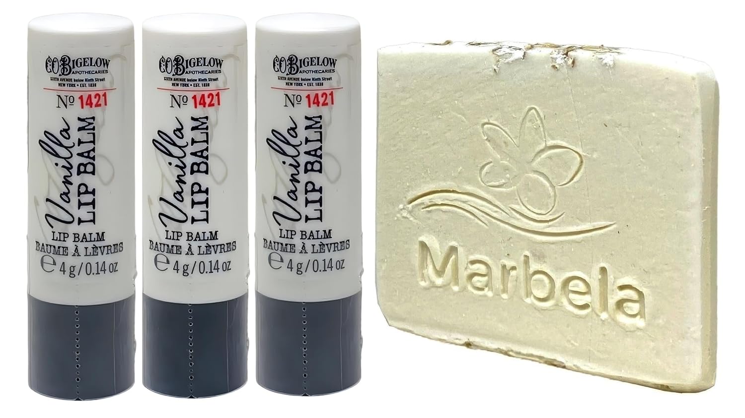 Bath & Body Works Vanilla 3 Lip Balm with a Natural Oats Sample Soap