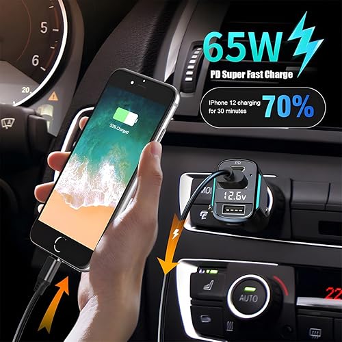 Miniatura 4 de Cargador de coche USB C, cargador de coche rápido de 3 puertos PD3.0 y QC3.0 con pantalla digital LED, adaptador de carga rápida para encendedor de