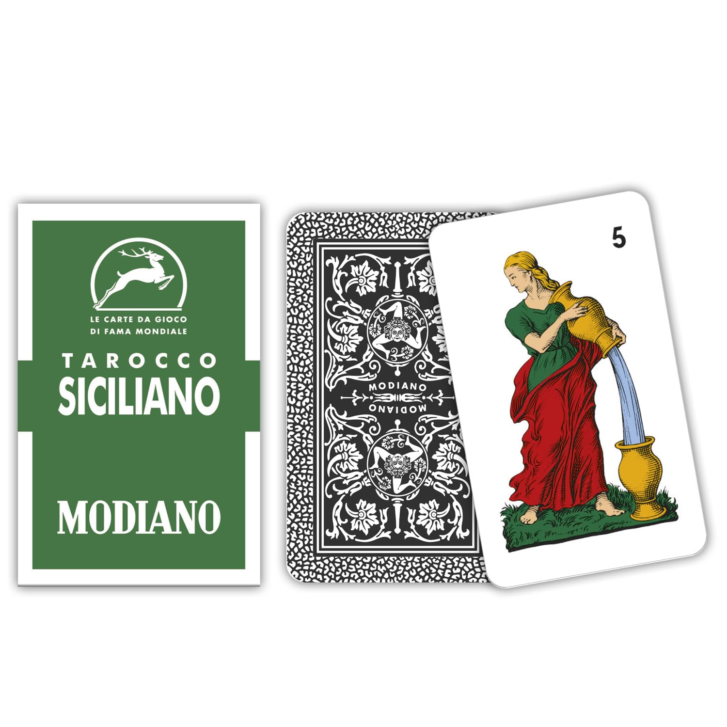 Modiano Tarocco Siciliano – Carte da gioco regionali siciliane in cartoncino duplex rinforzato 410 gmq – Giochi vari – 100% Made in Italy