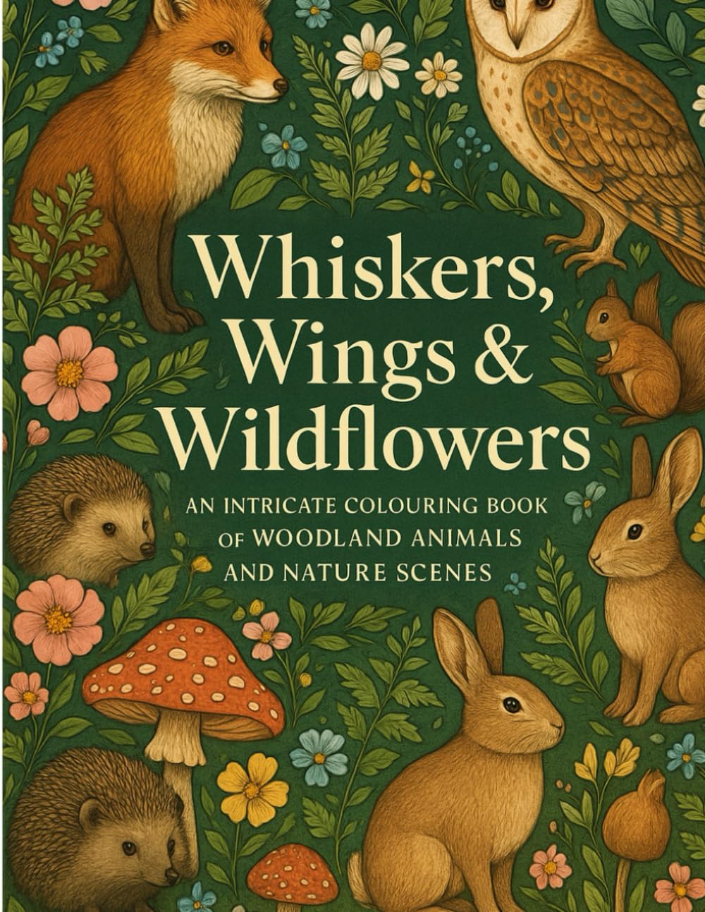 Whiskers, Wings & Wildflowers: an Intricate Colouring Book of Woodland Animals and Nature Scenes (Cosy Little Worlds)