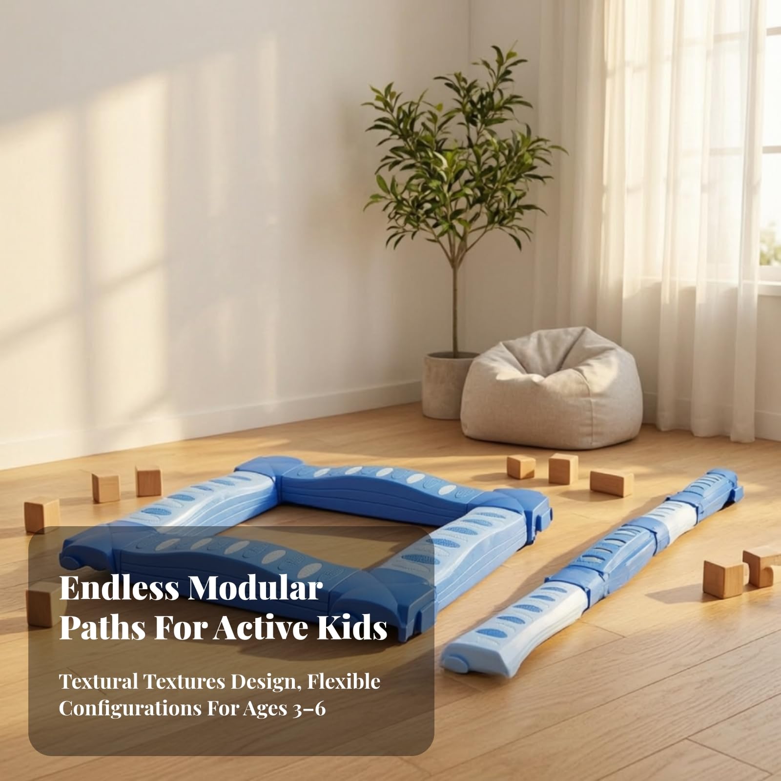Pedana di Equilibrio Modulare Balance Board Antiscivolo Giocattolo per Bambini da 3 a 6 Anni, Scuola Dell'infanzia, Asilo