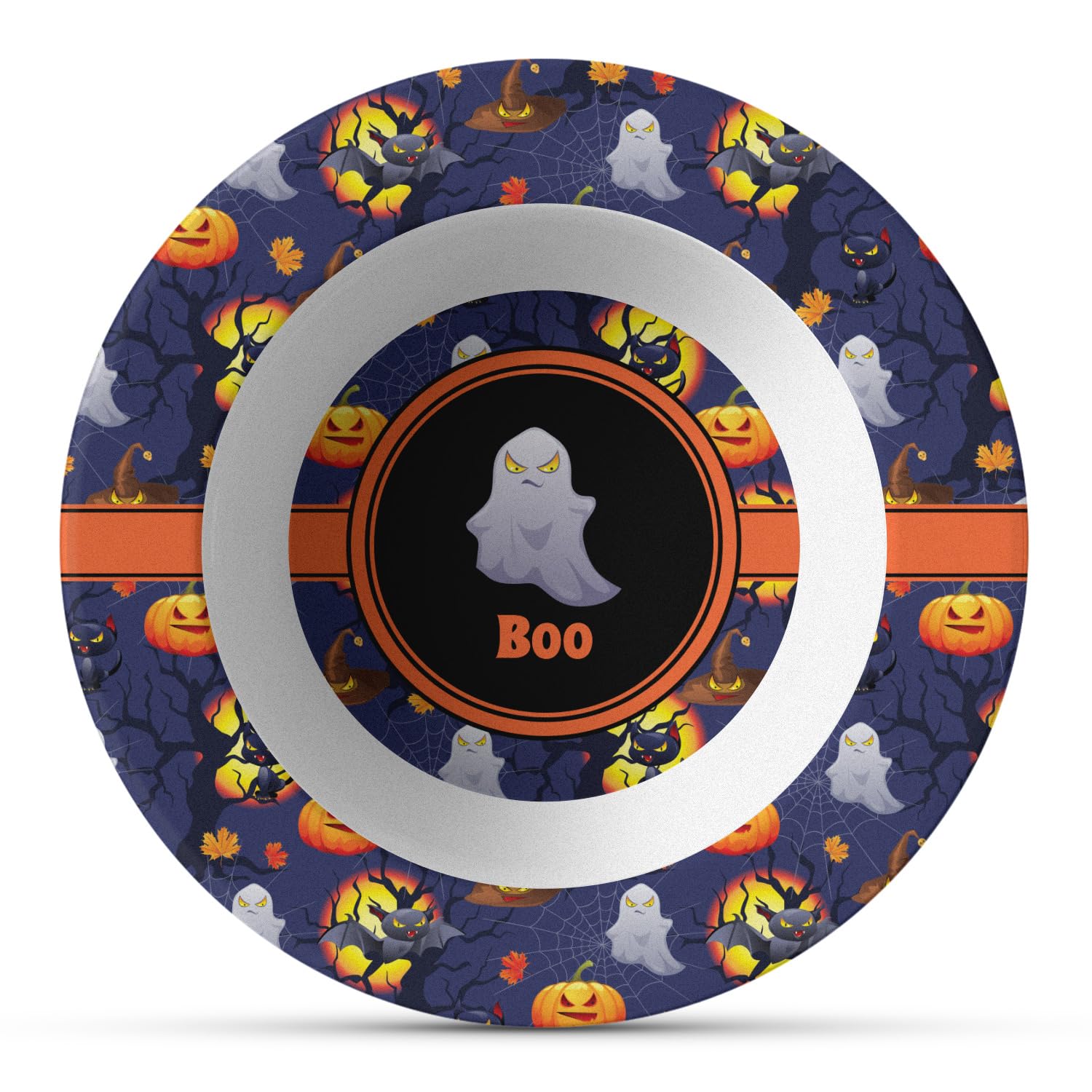 Personalized Halloween Night Plastic Bowl - Microwave Safe - Composite Polymer
