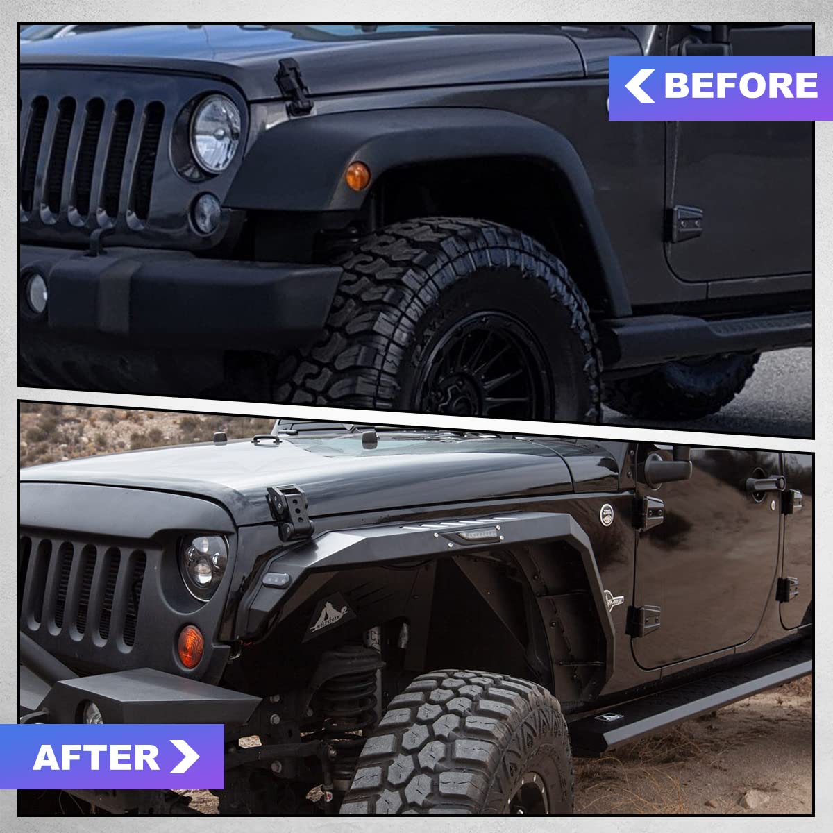 Amazon.com: Wolfx Front Fender Flares Fit For 2007-2018 Jeep
