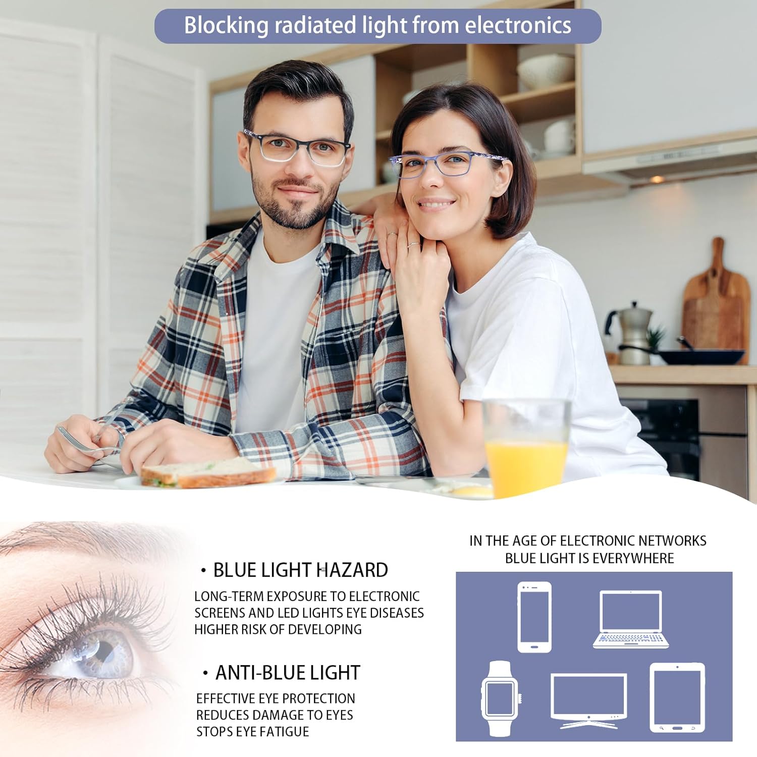 2 Pack Progressive Multifocus Reading Glasses Men and Women Computer Blue Light Blocking Anti Eyestrain Readers - Image 4