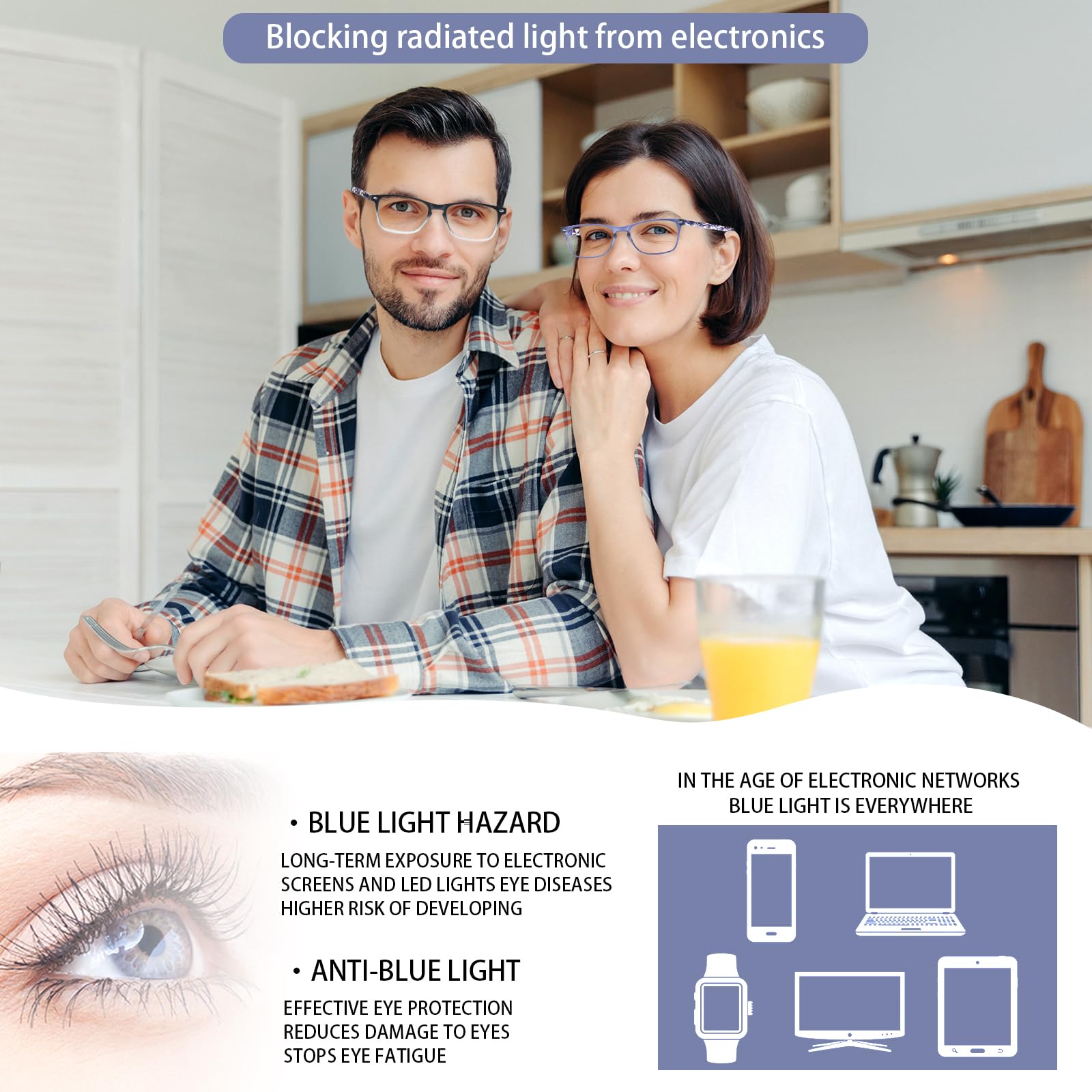 Paquete de 2 lentes de lectura progresivos multifocales para hombres y mujeres, con bloqueo de luz azul, antifatiga ocular