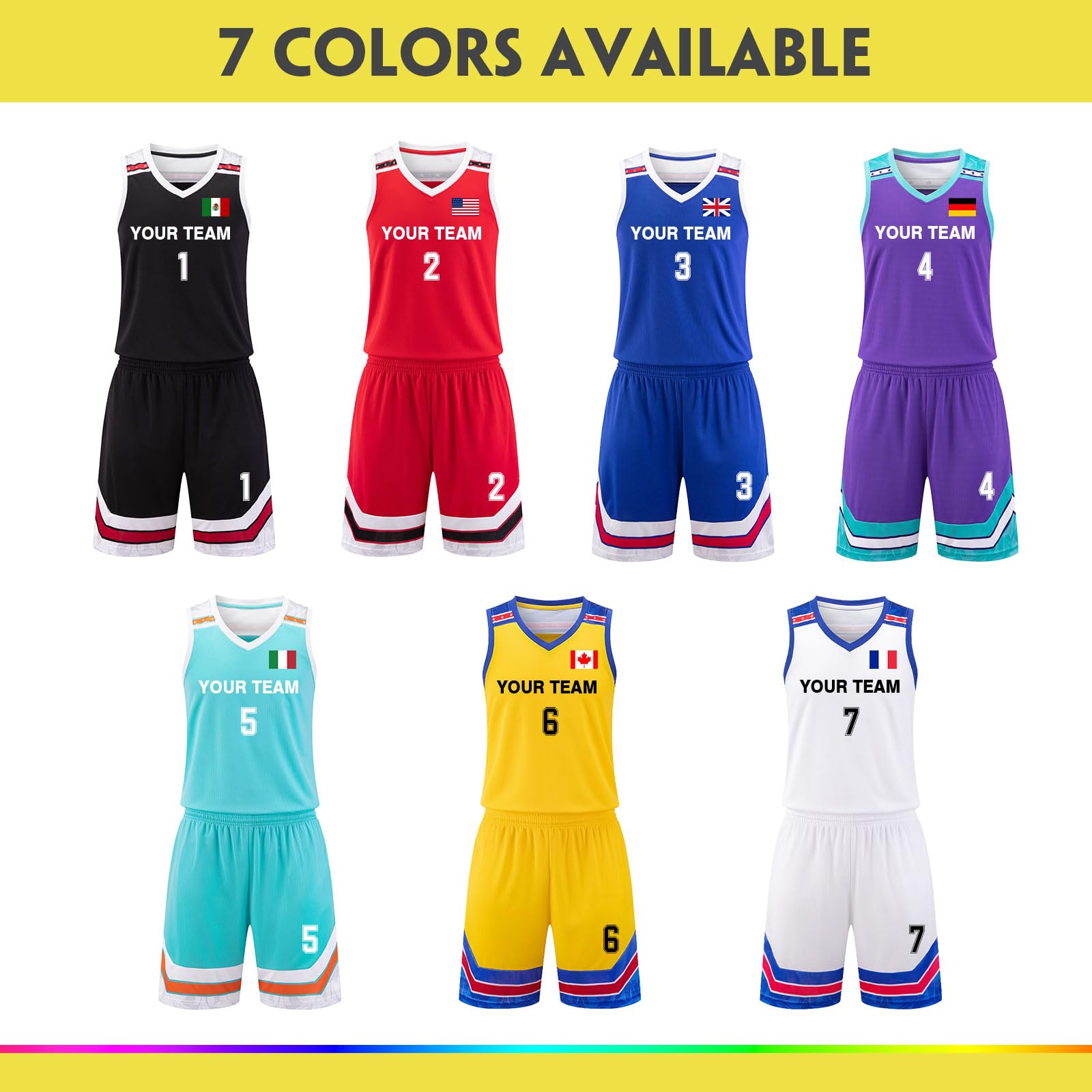 LAIFU Personalized Basketball Jerseys, Kids Adults Customizable Name Number Logo Basketball Jerseys Blue
