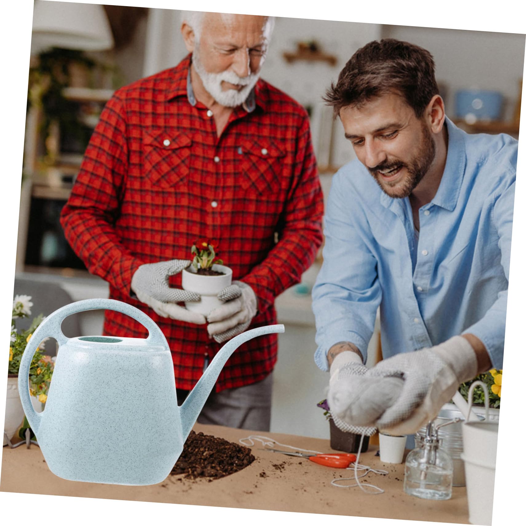 Annaffiatoio 4 Litri in Plastica Becco per Irrigazione Piante Succulente e Fiori, Manico Comodo e Versamento Facile, per Giardinaggio Domestico