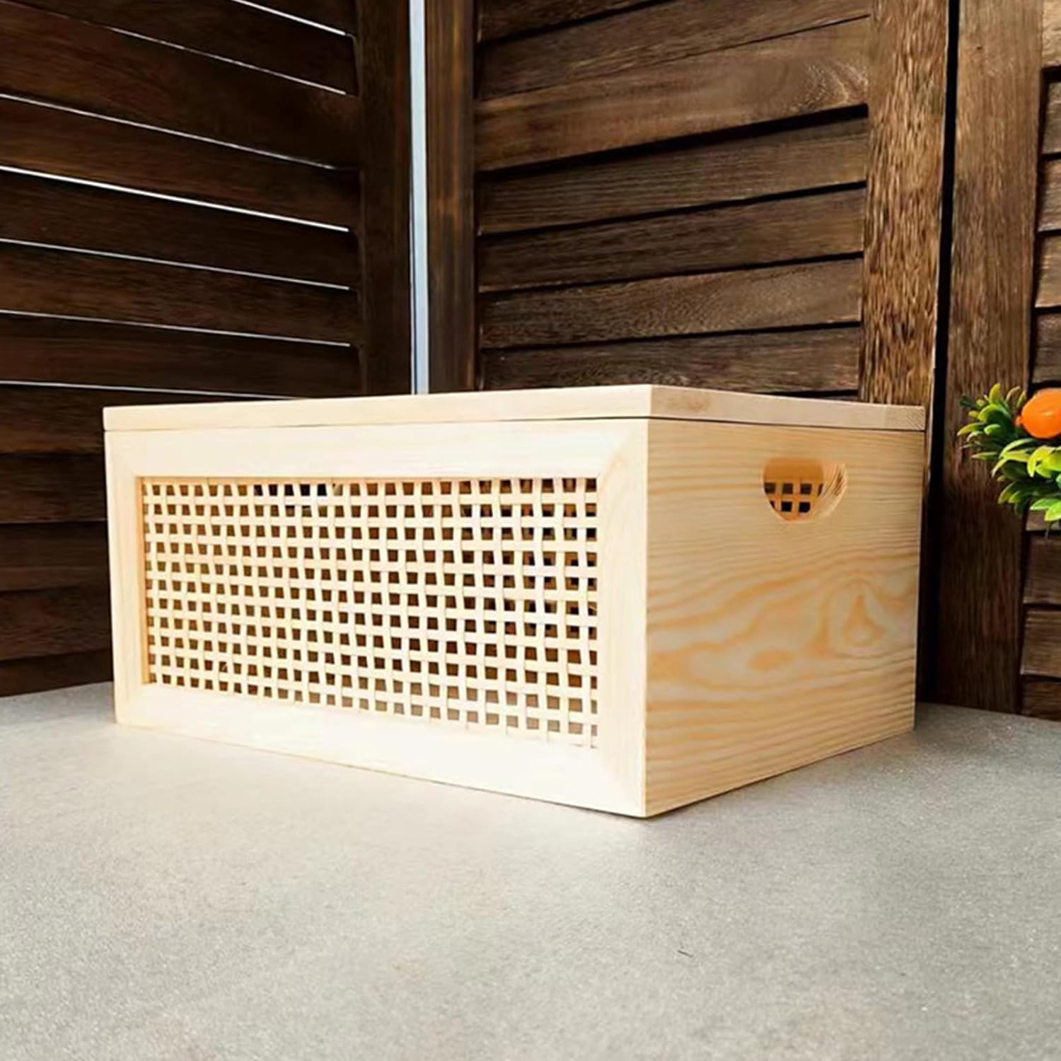 Sturdy Wood Storage Basket Suitable for Cabinets Enhances Home Decoration and Organization Daily Casual Use Accessory Rattan Storage Basket