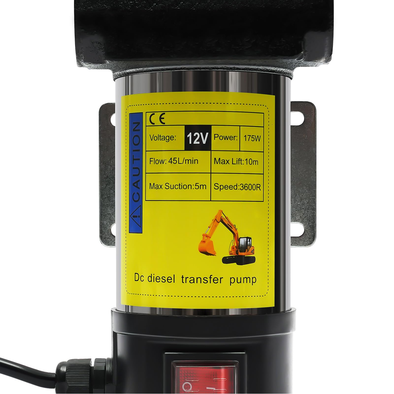 Bomba Gasoil 12V Autocebante Bomba Aceite Extraccion Coche 175 W Bomba para Trasvase de Gasoil 50 L/min Bomba Diésel con Pistola y Manguera (manguera de drenaje de goma)