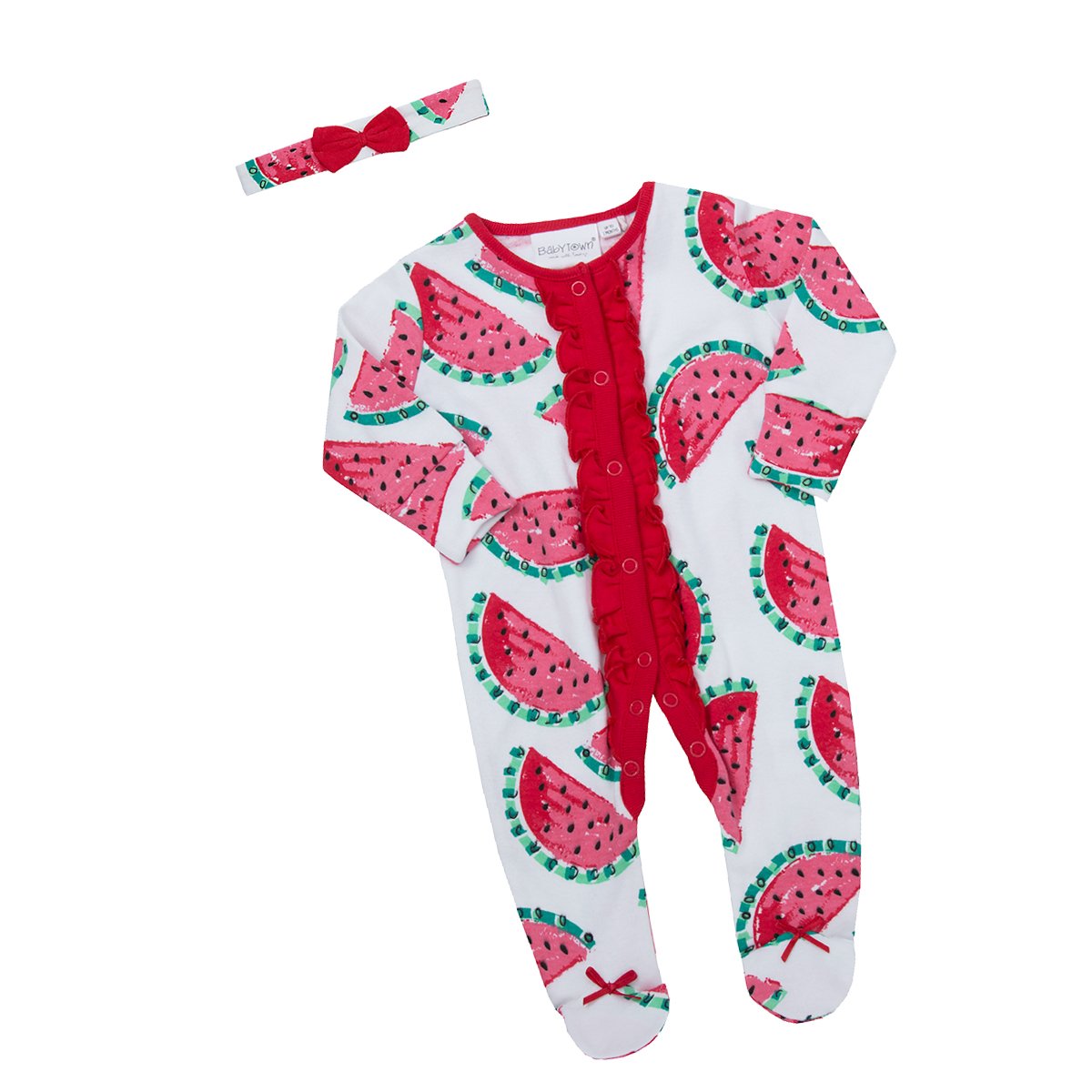 Babytown Baby Girls 2 Piece Sleepsuit & Headband Set