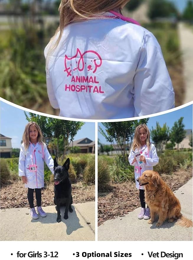 Disfraz de veterinario para niñas, set de juego de doctor miniatura 6