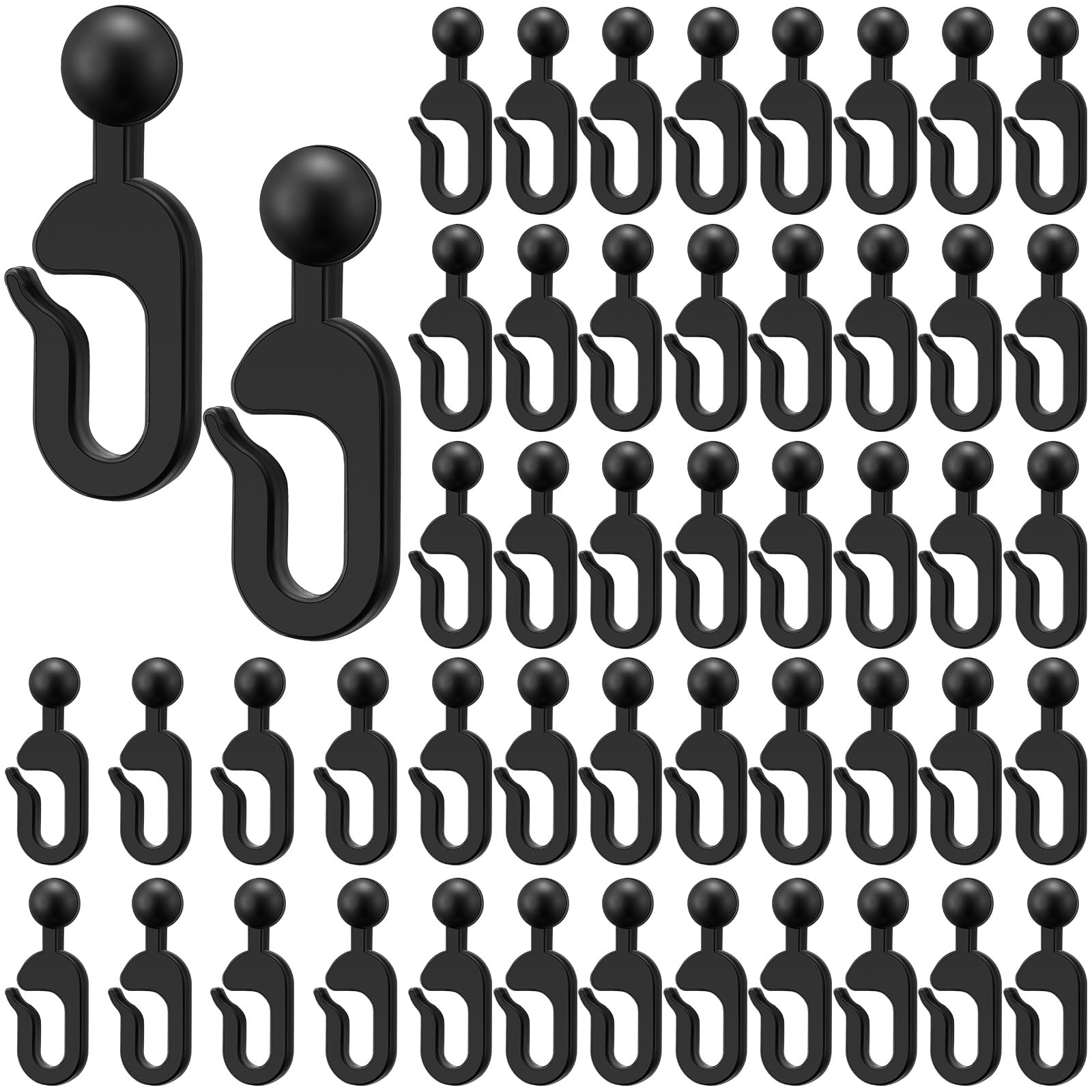 Snapklik.com : 50 Pack Plastic Hooks For Gazebo Curtains And Mosquito ...