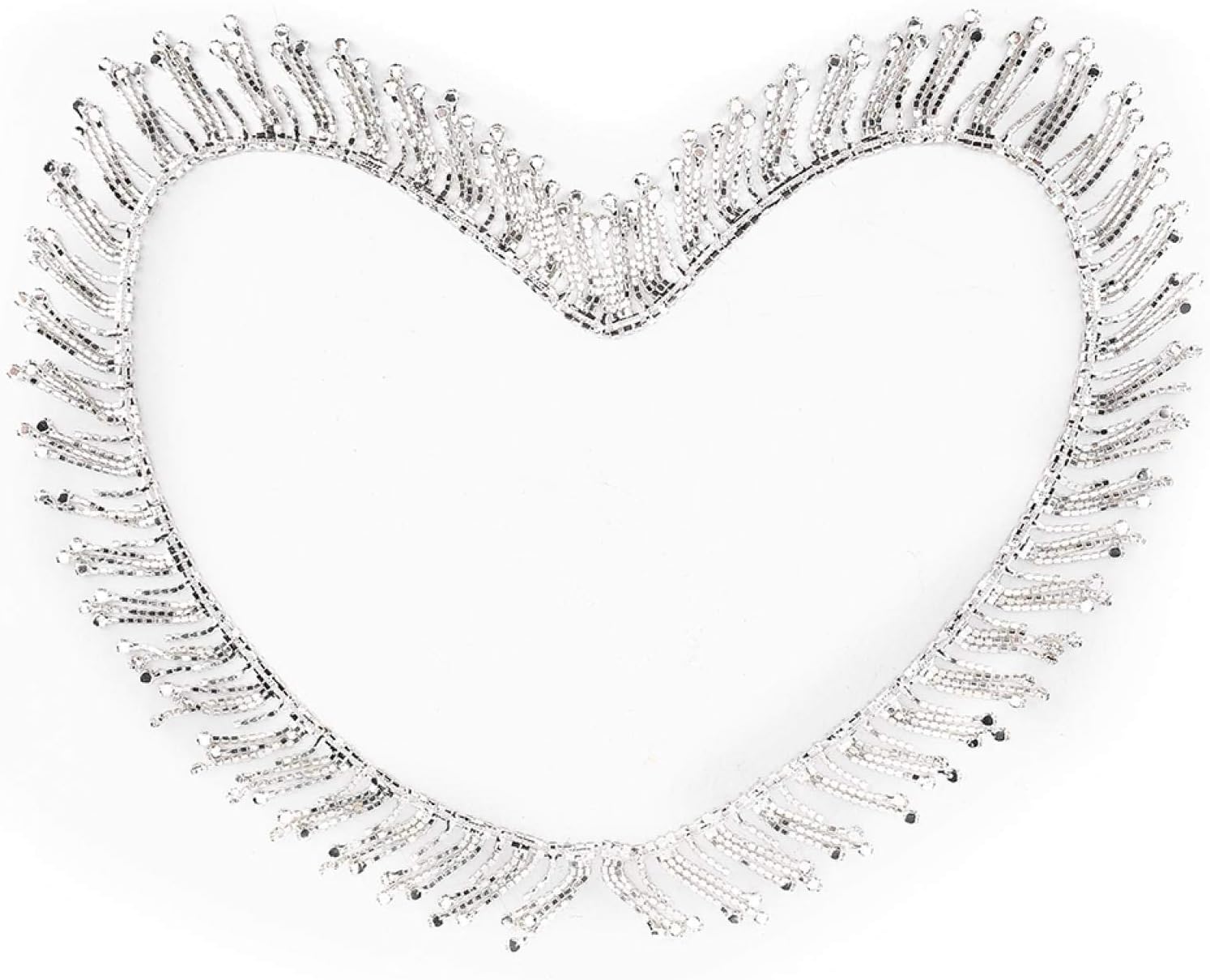 Rhinestone Tassel Fringe Chain Trim for DIY Shoes Dresses, and Garment Sewing Craft Accessories - Silver Ribbon