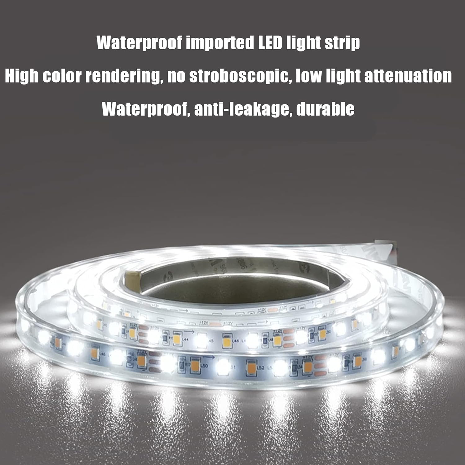 QQXX Half Circle Wall Mounted Led Light Bathroom Mirror,3000K-6000K Dimmable Anti-Fog Lighted Mirror, Illuminated Vanity Mirror,Plug in or Hardward(60x30cm(24x12in), 3-Color Dimmable)