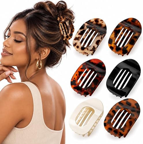 Hair Claw Clips Flat Large Hair Clips for Women 6 Pack
