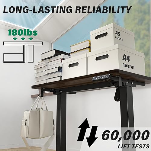 Miniatura 4 de Escritorio eléctrico de altura ajustable, mesa de trabajo para juegos de oficina en casa, escritorio ergonómico para sentarse a estar de pie,