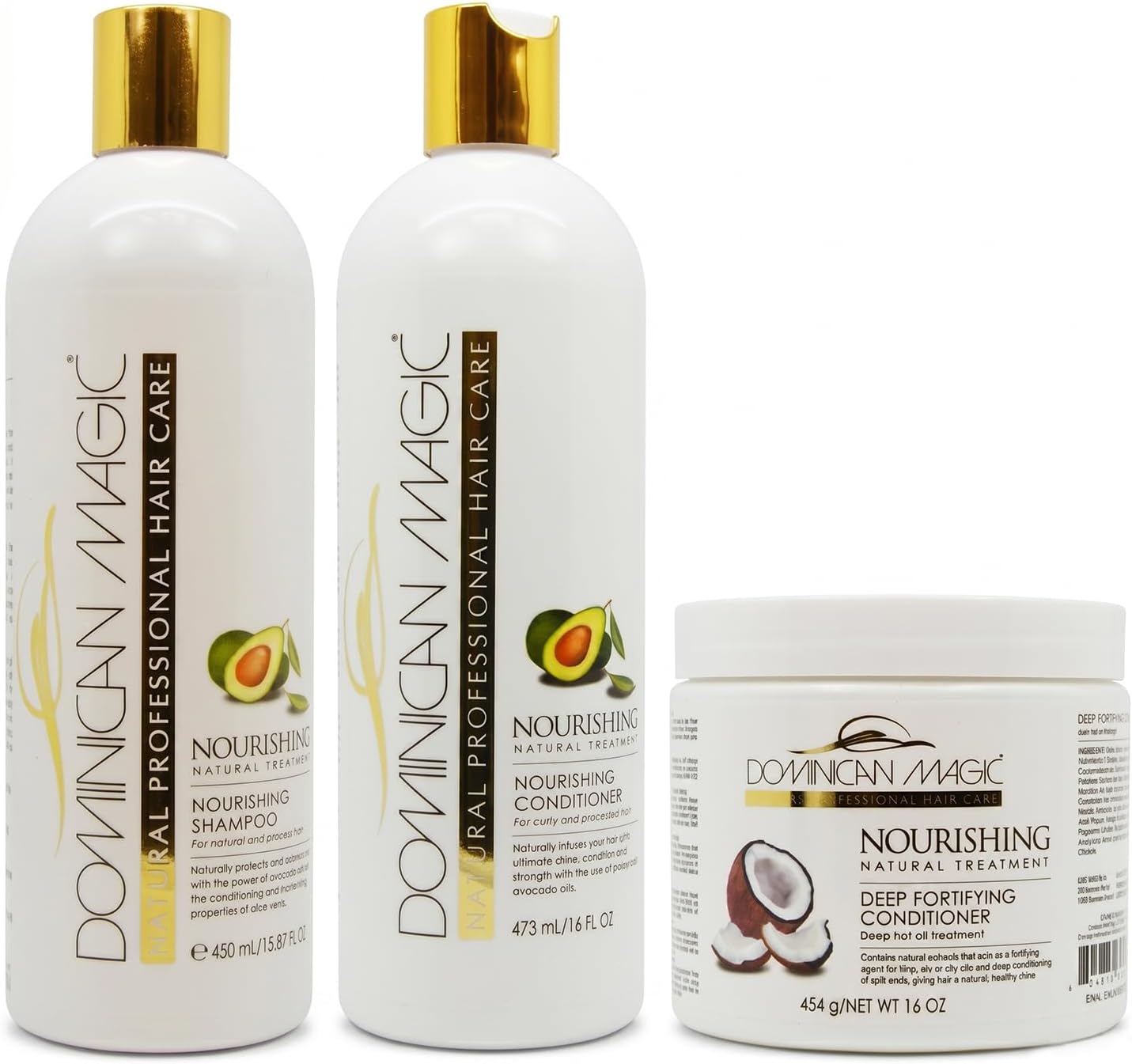 Dominican Magic Nourishing Shampoo & Conditioner Set โ Hydrating Shampoo & Conditioner for Dry, Damaged Hair with Avocado & Coconut- Strengthens, Repairs & Reduces Breakage with Fortifying Conditioner