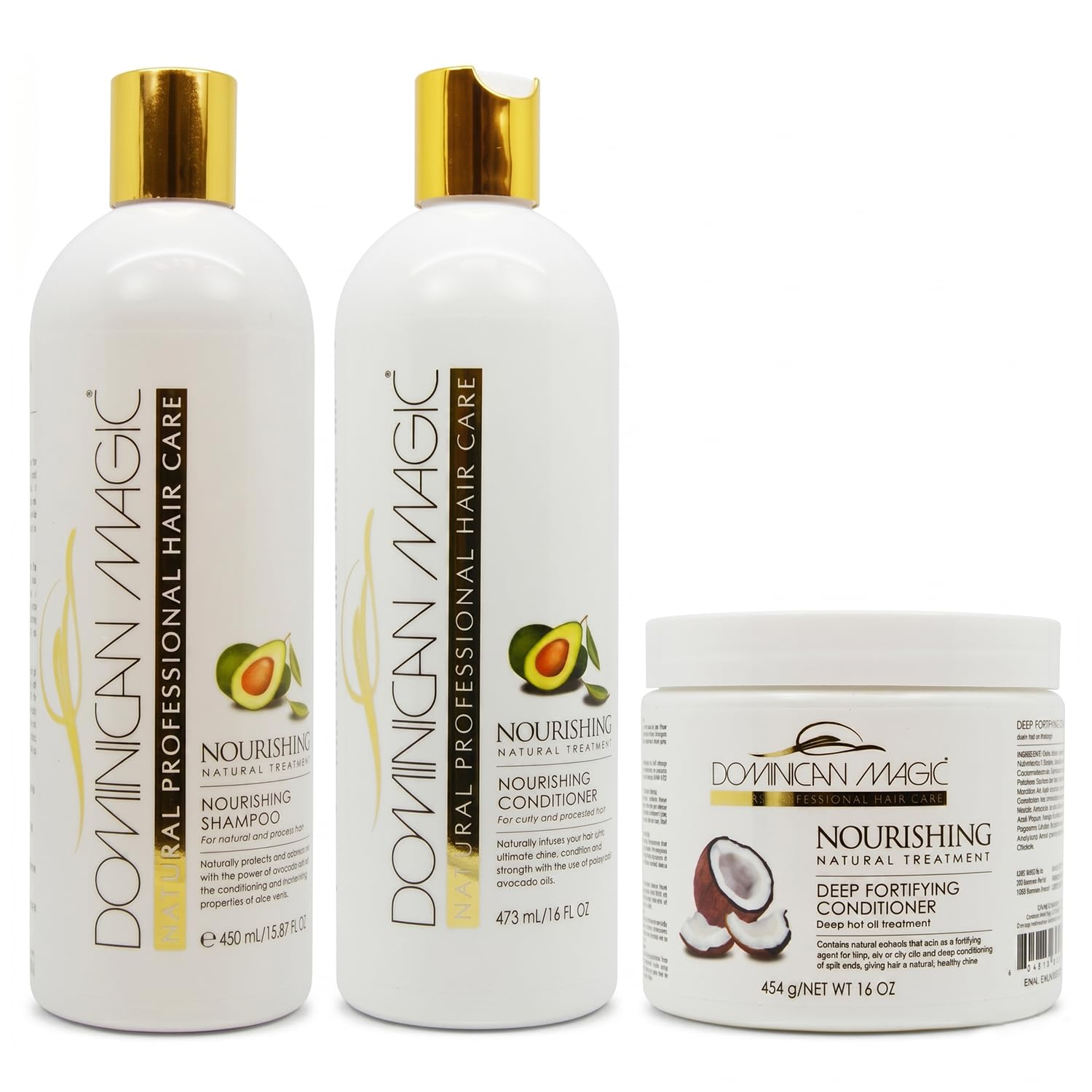 Dominican Magic Nourishing Shampoo & Conditioner Set – Hydrating Shampoo & Conditioner for Dry, Damaged Hair with Avocado & Coconut- Strengthens, Repairs & Reduces Breakage with Fortifying Conditioner