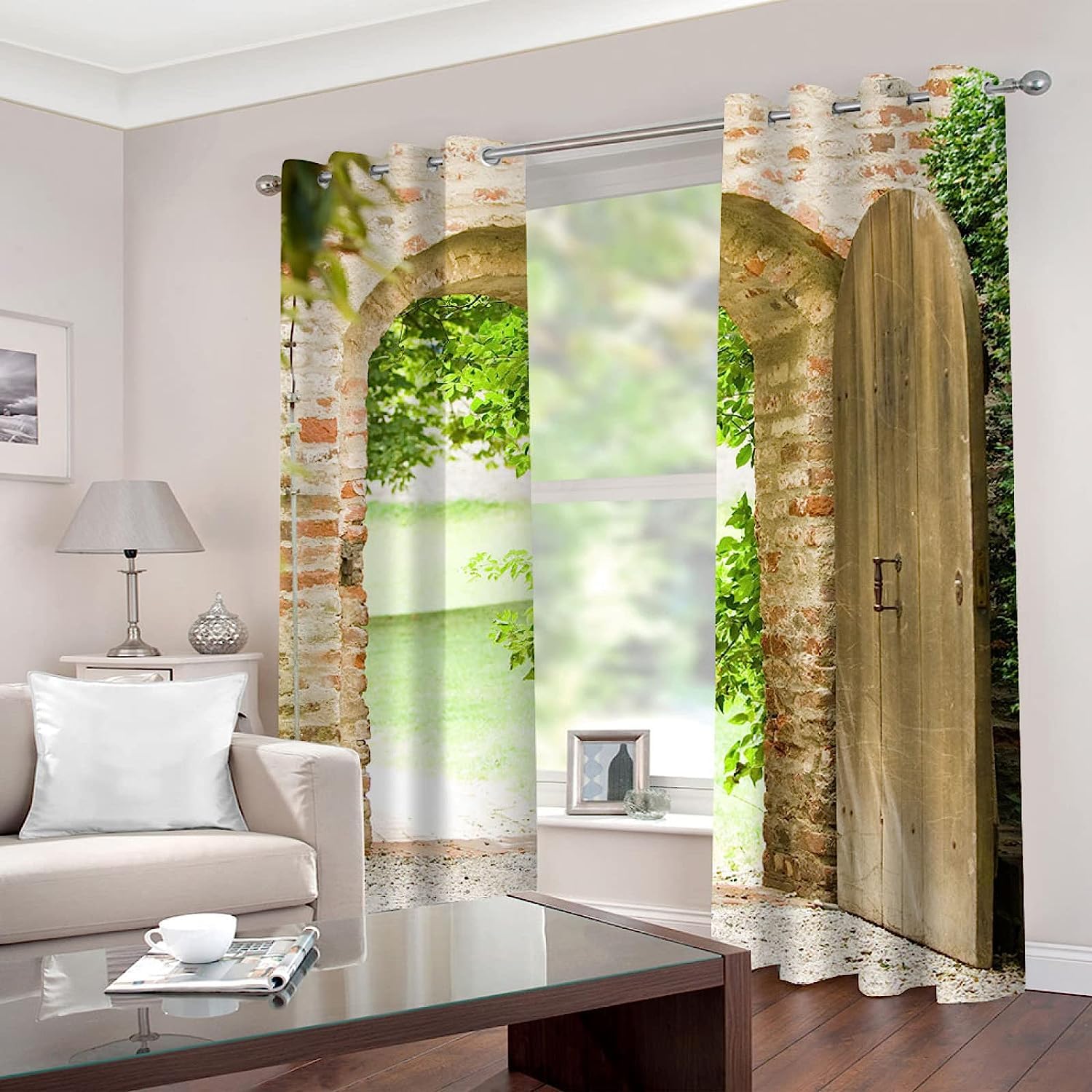 Tende Oscuranti Italiane Con Arco In Pietra E Fiori - 132x213 Cm