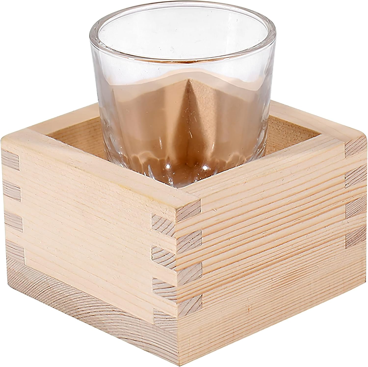 Lekoza Wooden Masu Sake Cups Japanese Hinoki Wood Cypress
