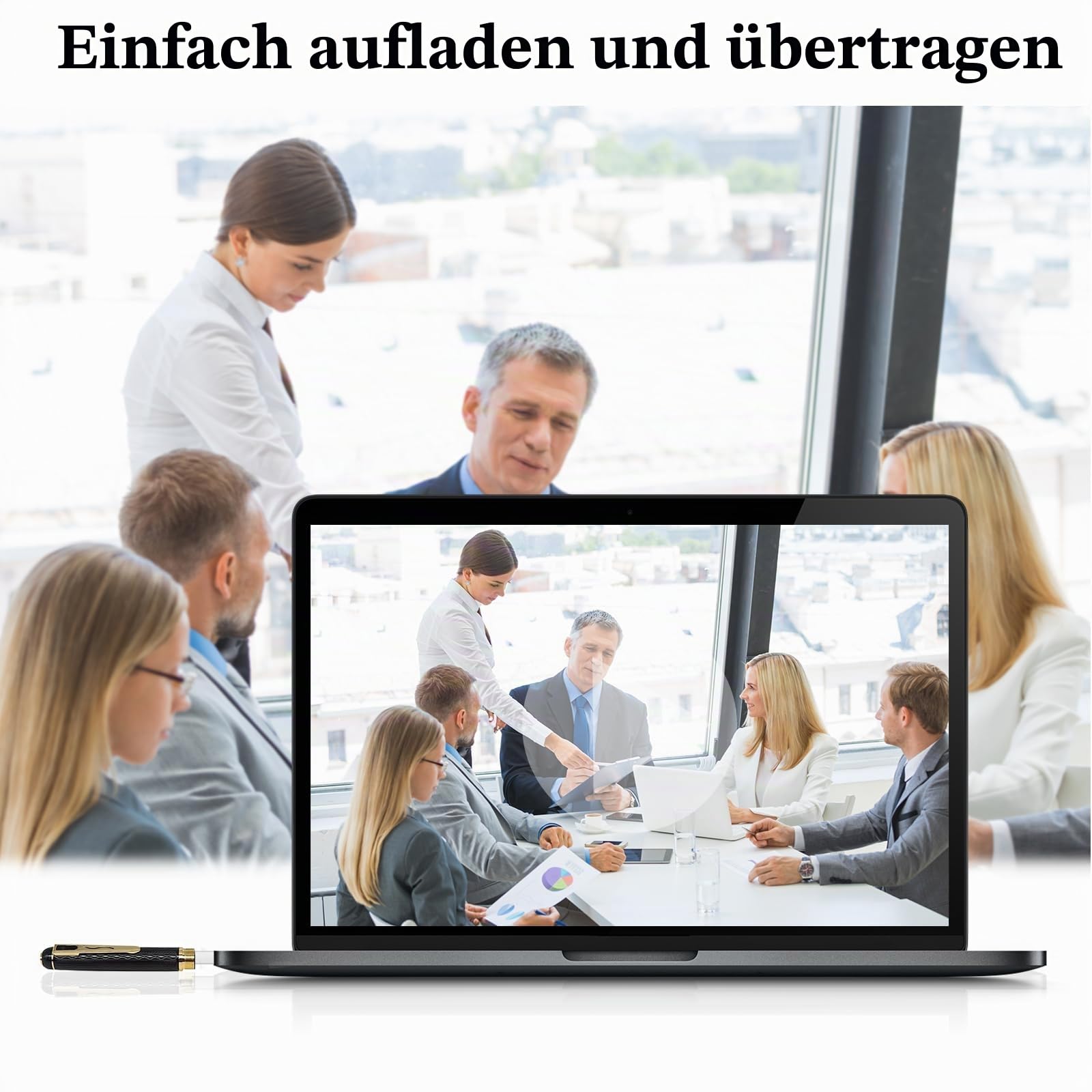 128GB Mini Versteckter Kamera Stift, 1080P FHD Nanny Cam mit 300 Min Lange Akkulaufzeit, Ein-Knopf-Betrieb, Metallkörper Mikro-Sicherheitskamera für Home Office (128GB)