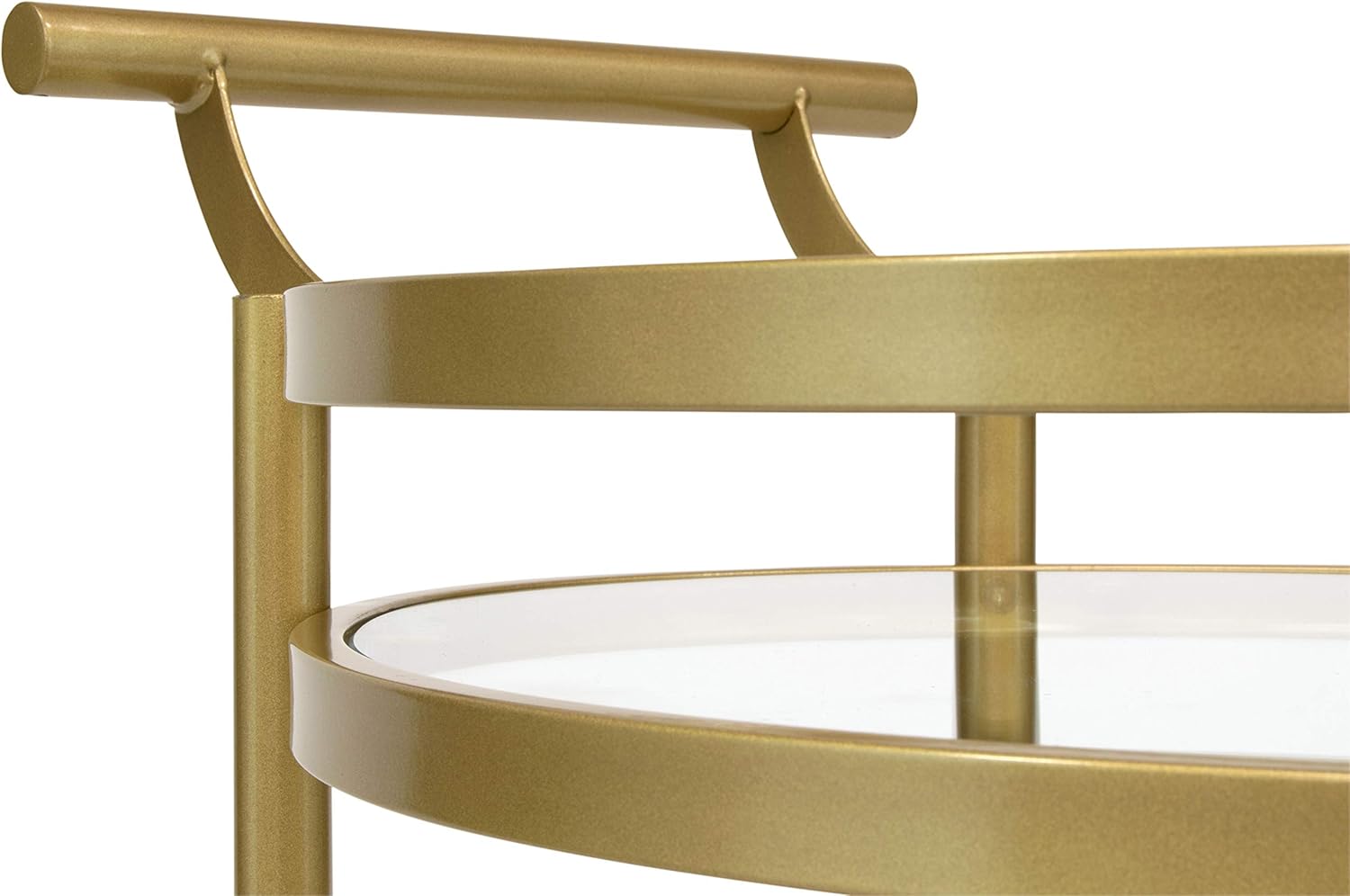 Bеѕt Sеllеr Studio Designs Home Palazzo Modern 2-Tier Oval Metal Rolling Bar, Serving, Utility Mobile Cart with Handles and Spill Guard in Gold/Clear Glass and Mirror, 27 W x 17.5 D x 33.25 H, Gеt Sресіаl Prісе Studio Designs Home Palazzo Modern 2-Tier Oval Metal Rolling Bar, Serving, Utility Mobile Cart with Handles and Spill Guard in Gold/Clear Glass and Mirror, 27 W x 17.5 D x 33.25 H,