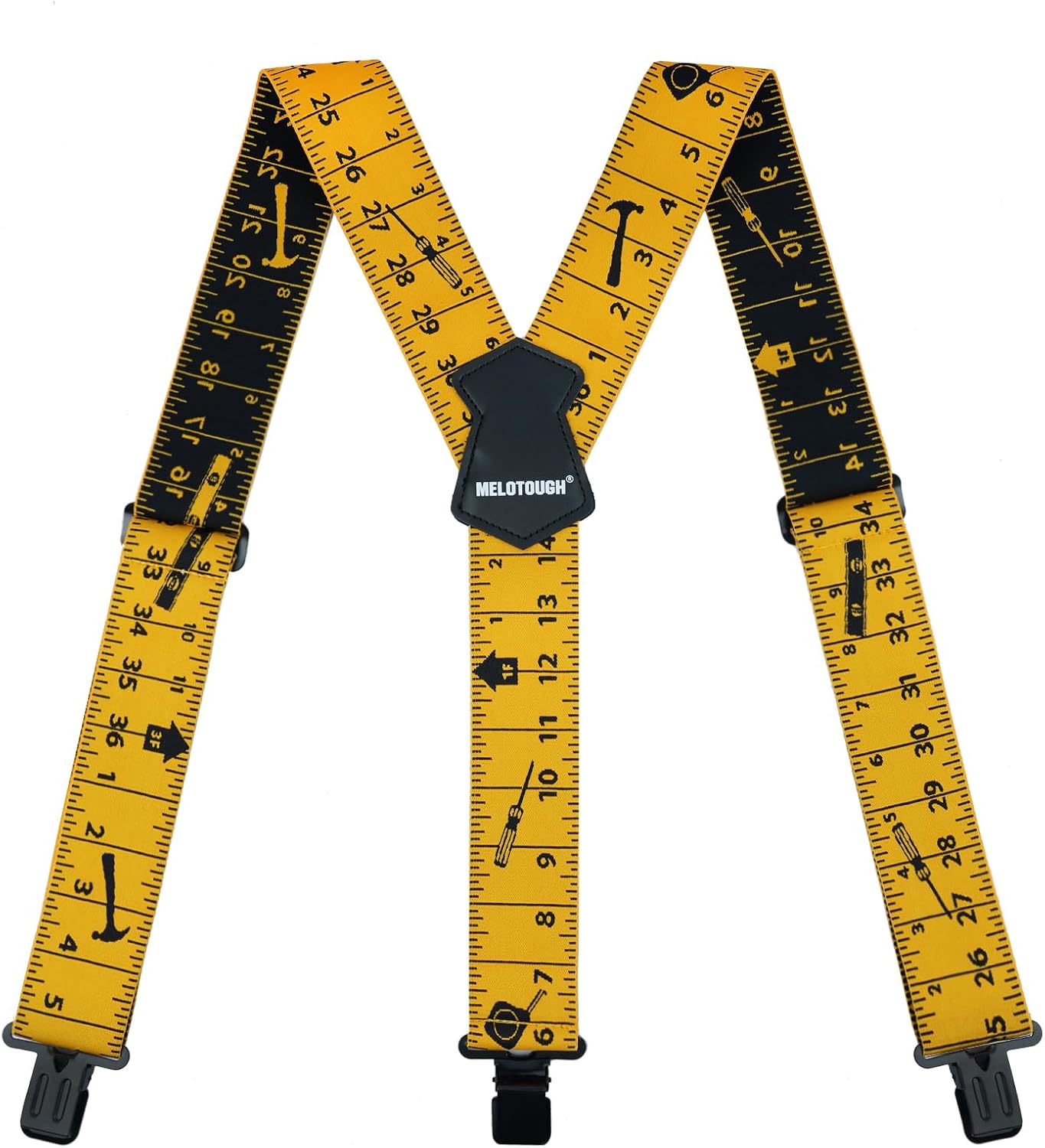 MELOTOUGH Men's Suspenders 2 Inch Wide Elastic Y Back Suspenders for Men Heavy Duty Suspender with Strong Clip for Pants