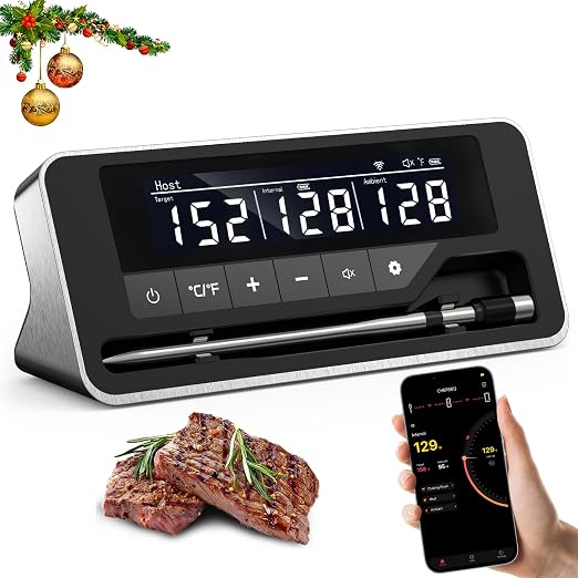 Meat Thermometer Wireless, 800FT WiFi Bluetooth
