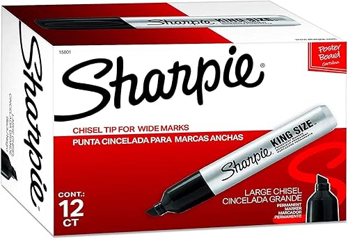 Sharpie Sharpie 15001 - Juego de 12 marcadores permanentes con punta de cincel tamaño King