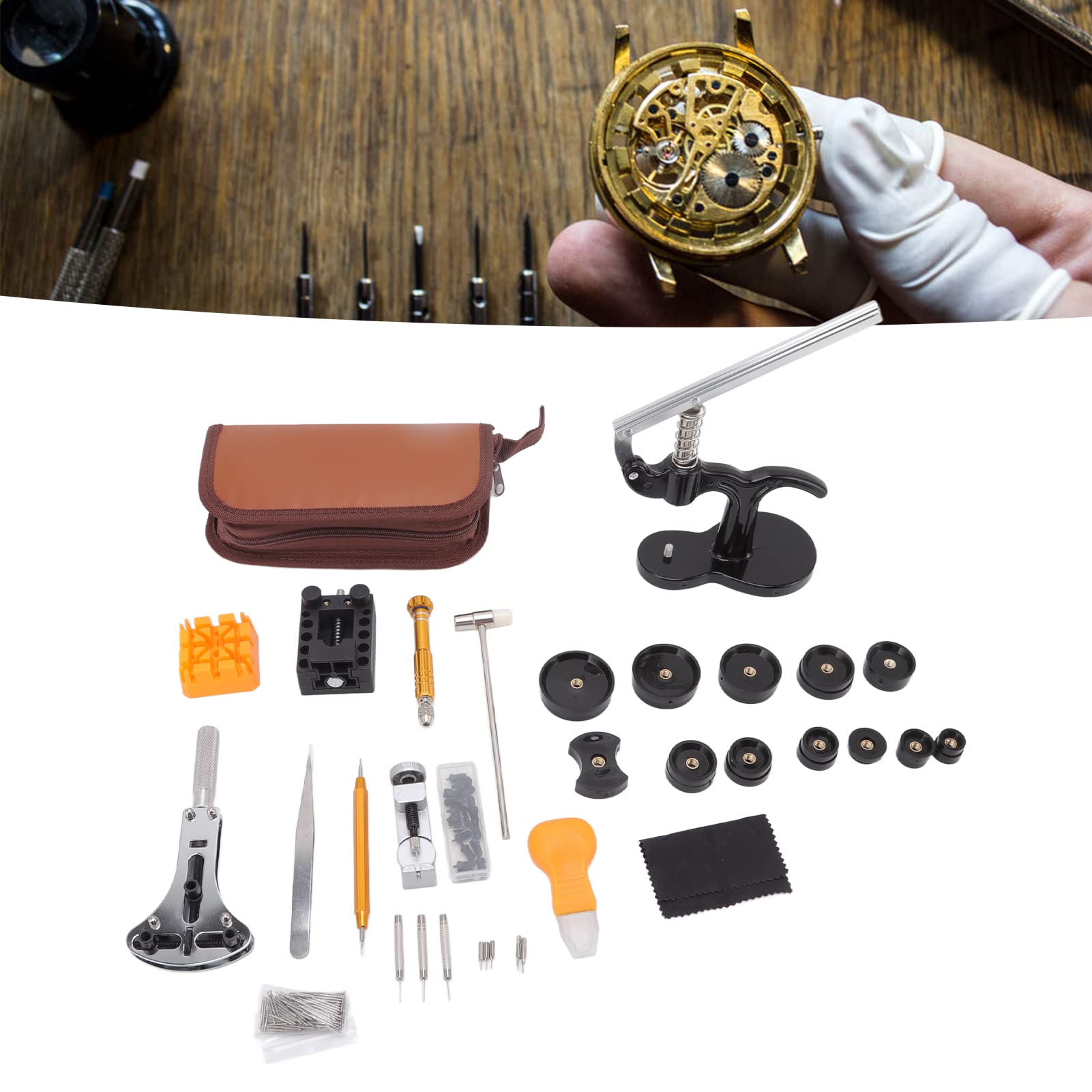 Kit Profesional de reparación de Relojes, Kit de Herramientas para Relojes, Herramienta de reparación de Relojes para Cambio de Correa y reemplazo de batería.