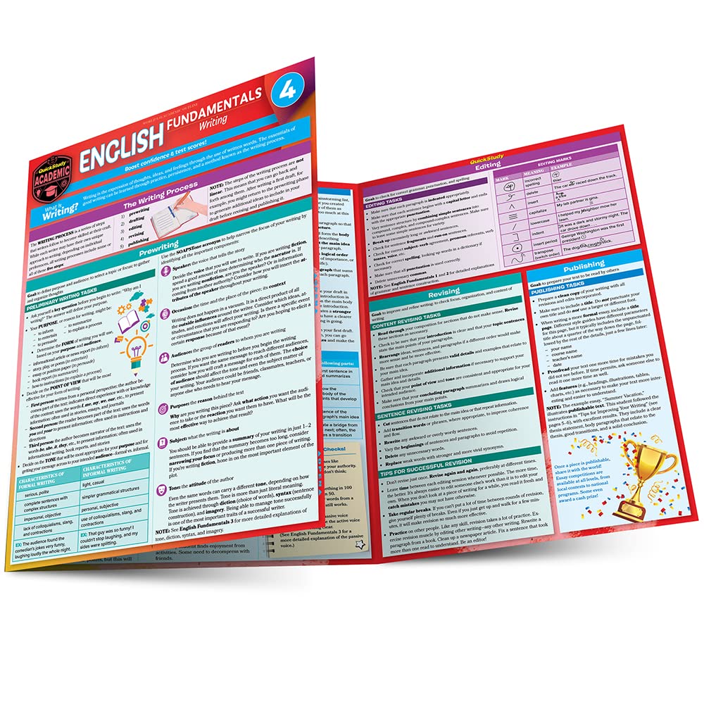 English Fundamentals 4 - Writing: QuickStudy Language Arts Laminated Reference & Study Guide