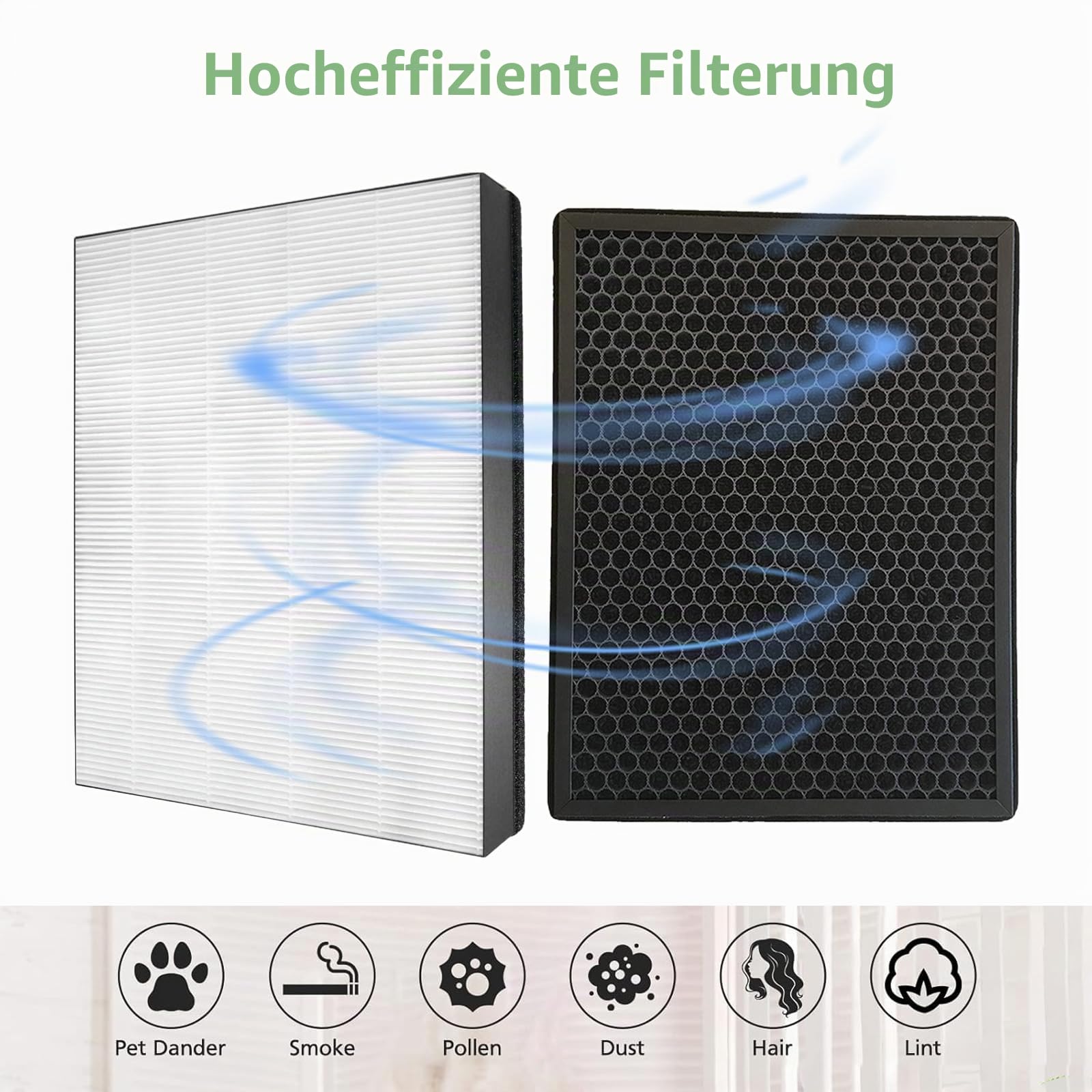 FY1410/30 und FY1413/30 Ersatzfilter-Set für Philips Serie 1000 AC1214/10 AC1215 AC1217 AC2729/10 Luftreiniger-Ersatzfilter. Enthält 1 HEPA-Filter und 1 Aktivkohlefilter