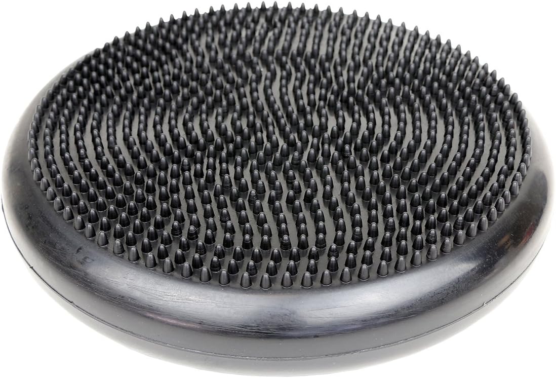 Cando-30-1870 CanDo Inflatable Balance Disc for Balance Training, Proprioception, Strengthening Lower Extremities, Posture, Back Pain, Stress Relief, Restlessness and Anxiety. Black, 14” Diameter
