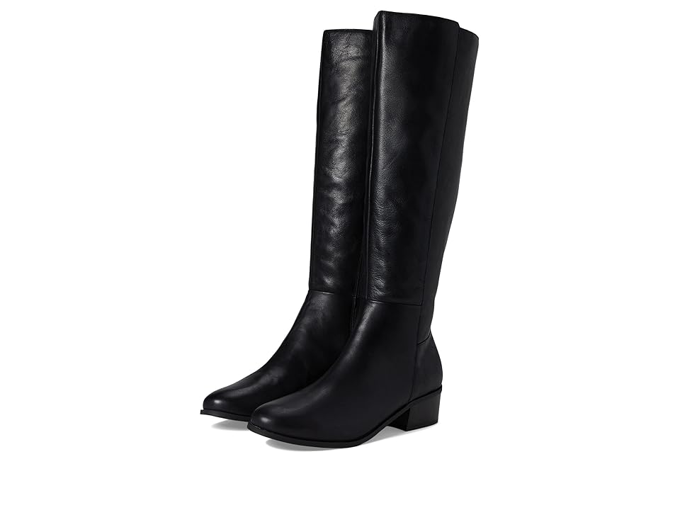 Rockport Evalyn Tall Boot Extended Calf (Black Leather) Women's Shoes Big Apple Buddy