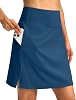 SANTINY 18 Skorts for Women 3 Pockets High Waist Long Athletic Tennis Skirt Golf Skort for Casual Summer Travel