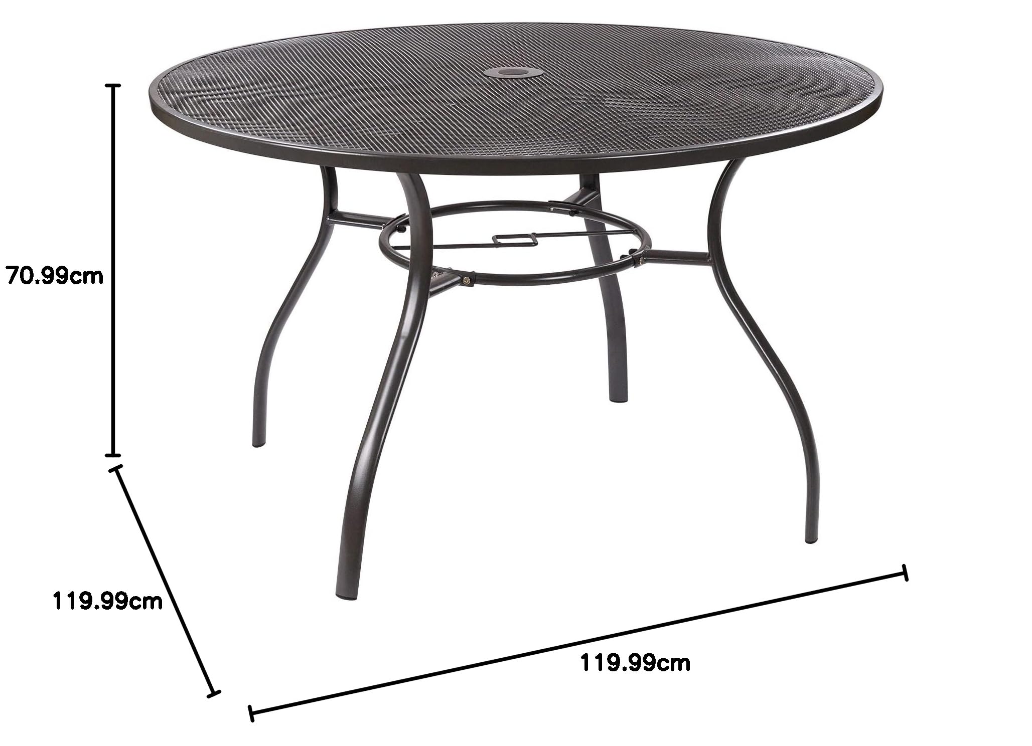 DEMA Streckmetalltisch Metalltisch Gartentisch Tisch rund Las Vegas 120 x 71 cm