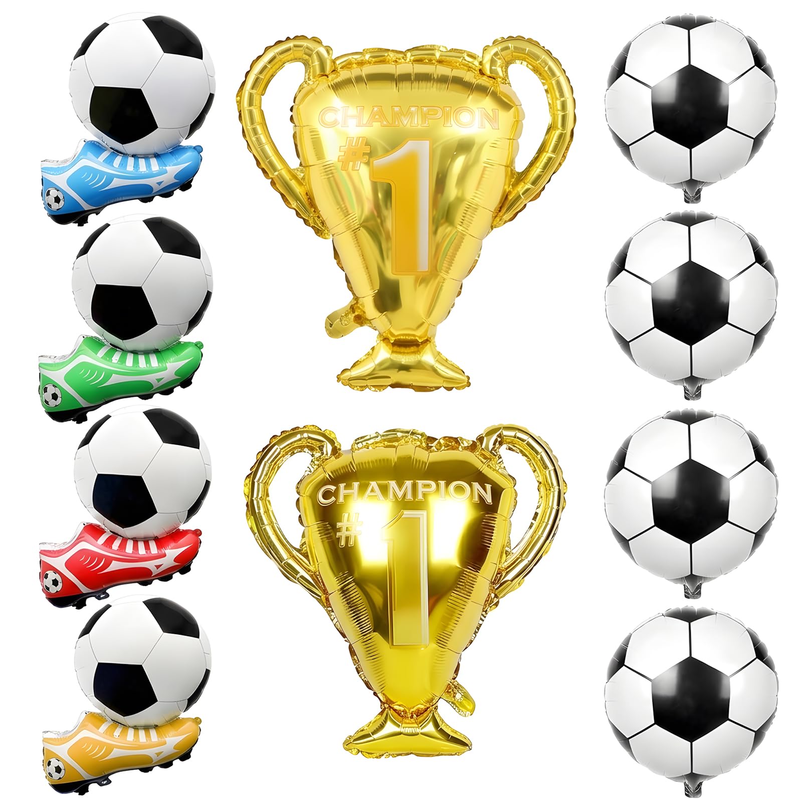 10pcs Football Balloons, Football Birthday Decorations, Football Party Decorations Set, Footballs Themed Balloons for Sports Events, Birthday And Fans, Party Supplies for Celebrations