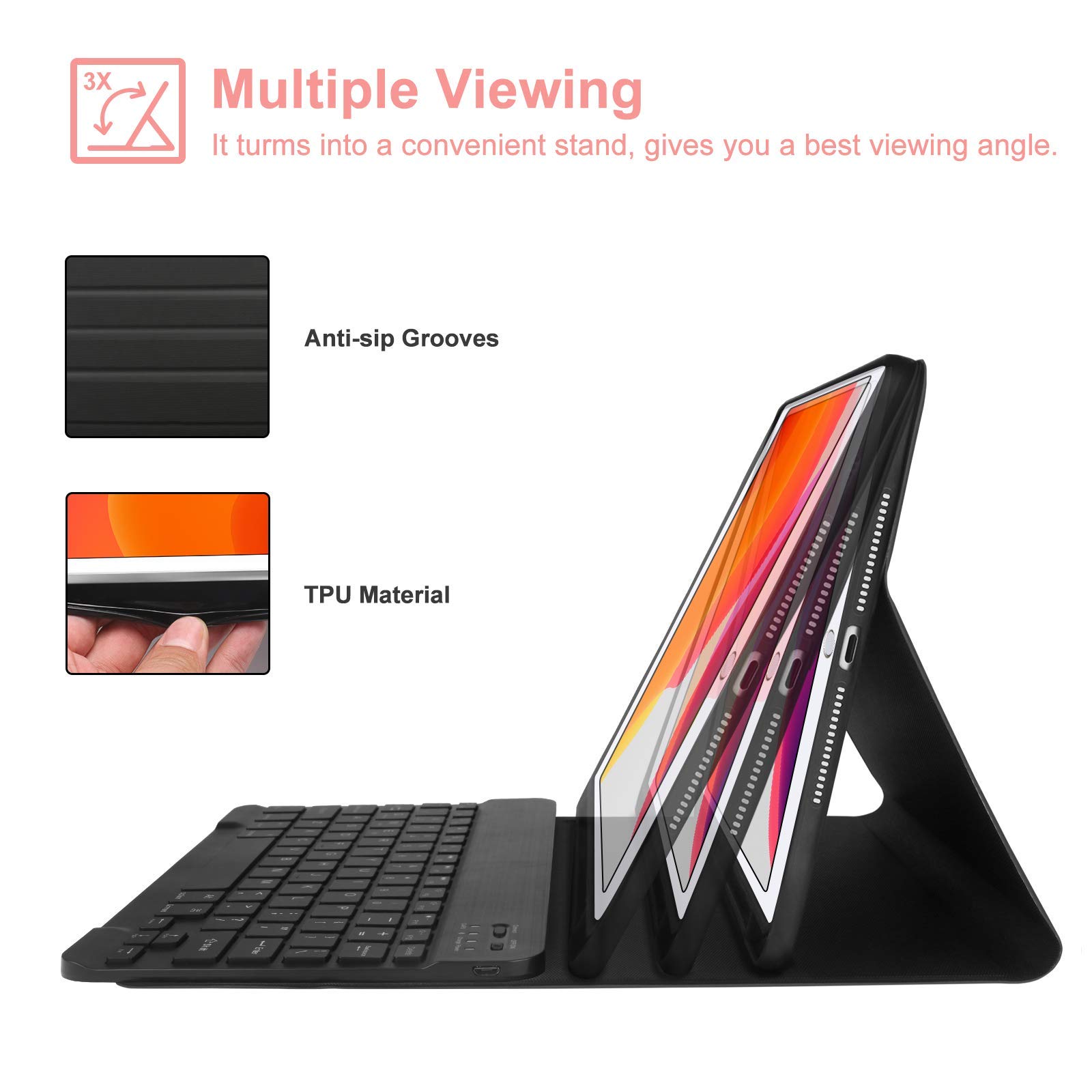 Amazon.co.jp: iPad 第8世代ケース キーボード付き 10.2インチ