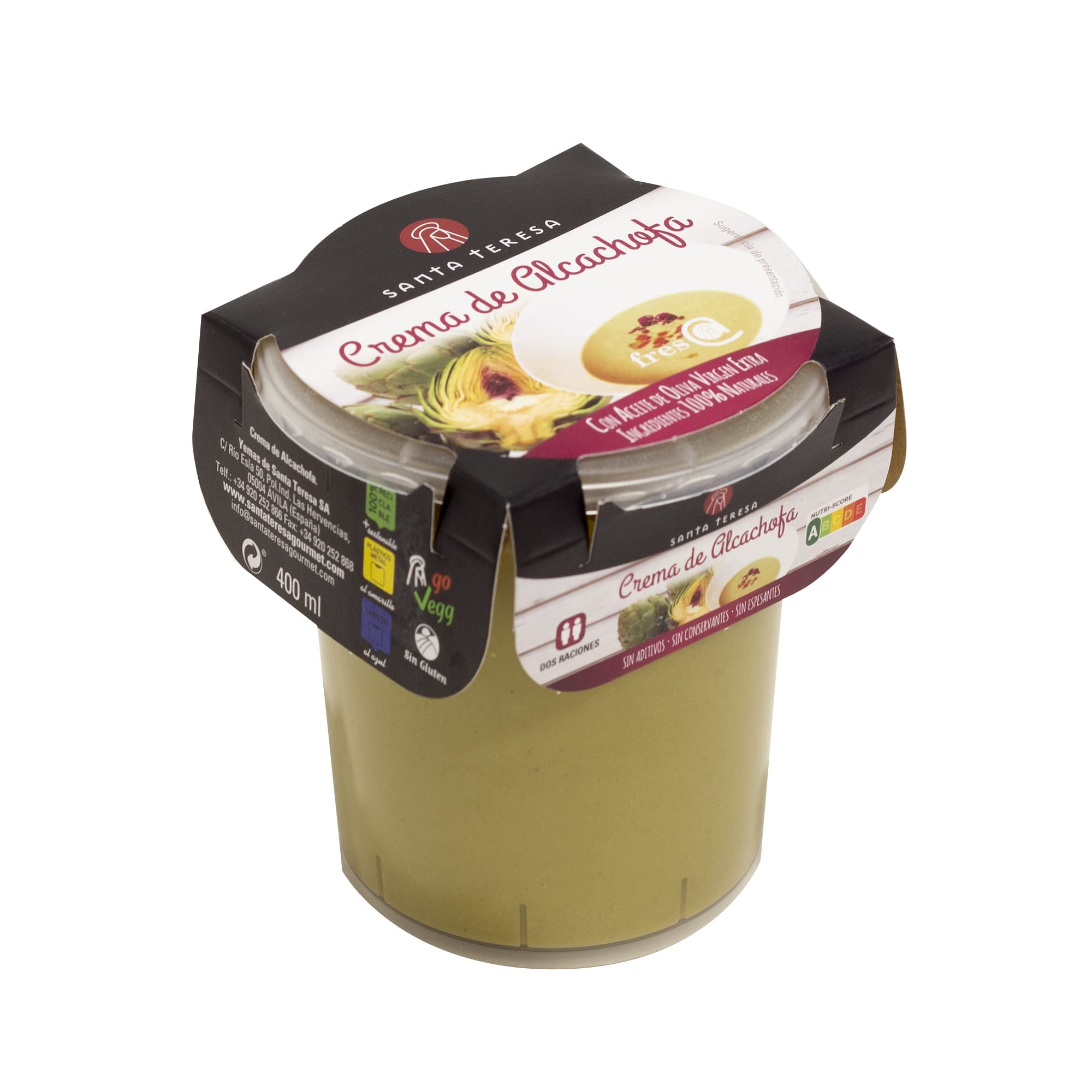 Santa Teresa - PACK 9 Cremas De Alcachofa - Elaboradas Con Ingredientes Naturales, Sin Conservantes Ni Aditivos - Envases Aptos Para Microondas, Calentar Y Listo - 9 unds x 400 Ml