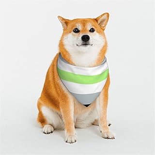 Agender Pride Flag LGBTQ Pet Scarf Washable Adjustable for Dogs Cat Pet