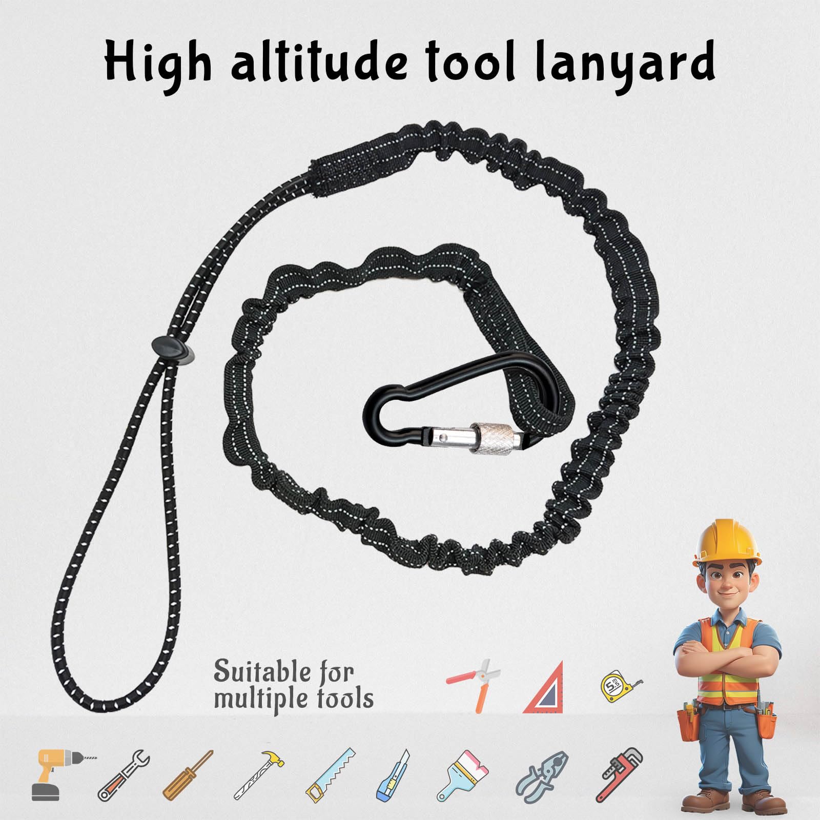 Amazon.com: PUMHUBO Retractable Tool Lanyards for Hand Tools - 3 Pack  Standard Length Tool Tether Lanyard with Carabiner and Adjustable Loop End,  Scaffolding Roofing Fall Protection Tool Belts Accessories : Tools &